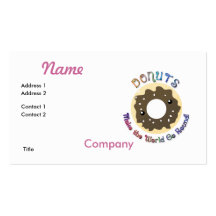 Donuts Make the World Go Round Business Card Template