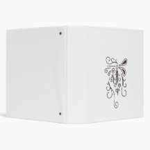 Doodle Arabesque - drawn black on white ornaments Vinyl Binders