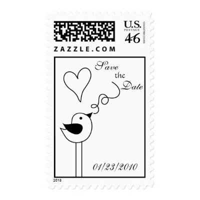 Doodle Bird Save the Date Stamp