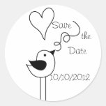 Doodle Bird-Save the Date Stickers