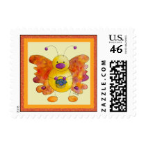 Doodle Bug Butterfly Postage Stamp by 13BlackCatsDesigns Doodle Bug Butterfly Postage Stamp