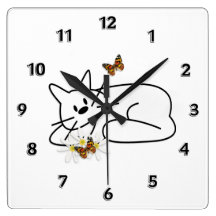Doodle Cat Clocks