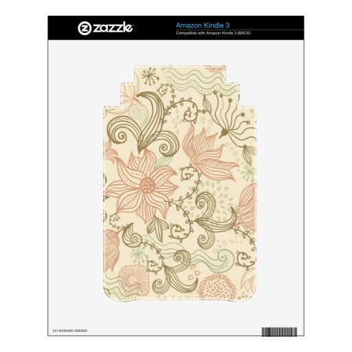 Doodle Flowers Amazon Kindle Skin