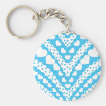 Doodle heart3 blue key chains