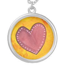 doodle Heart Valentines Day Necklace necklaces