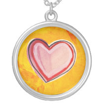 doodle Heart Valentines Day Necklace necklaces