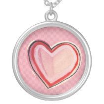 doodle Heart Valentines Day Necklace necklaces