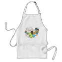 "Doodle Hibiscus" in Brown/ Chef's Apron by DriveIndustries "Doodle Hibiscus" in Brown/ Chef's Apron