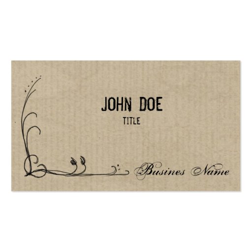 Doodle on Cardboard Business Card Template (front side)