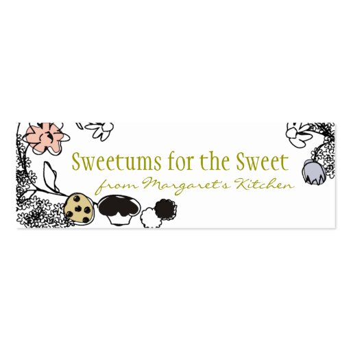 doodle sketch bakery sweets flowers gift tags business card template
