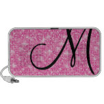 Doodle Speaker - Monogram Pink Glitter Disco Ball