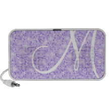 Doodle Speaker - Monogram Purple Glitter Disco
