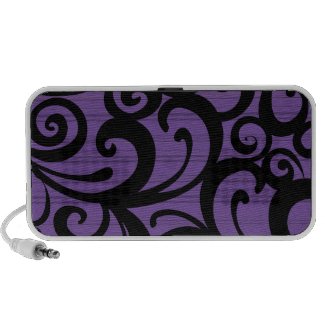 Doodle Speaker - Purple & Black Swirls & Stripes doodle