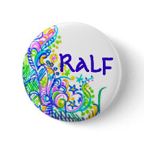 Doodlebugs Blue Graffiti Name Tag buttons