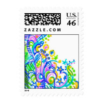 Doodlebugs Blue Postage Stamp by dawntheartist Doodlebugs Blue Postage Stamp