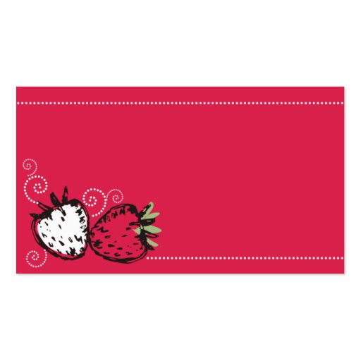 doodles strawberries fruit baking catering busines business card (front side)