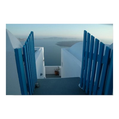 Door to Santorini Poster by ningloh