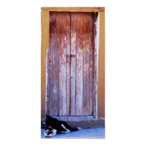 Door with dog  canvas posters