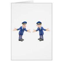 Doormen or bellhops greeting cards