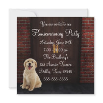 Doors Dog Brick Wall Housewarming Party Custom Announcement