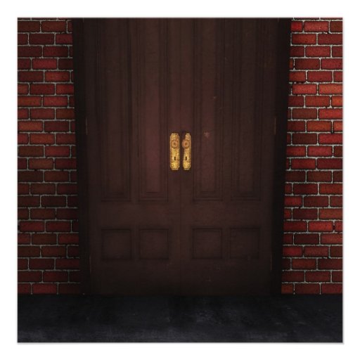 Doors Dog Brick Wall Housewarming Party Custom Announcement