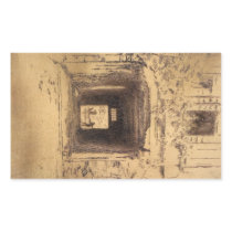 Doorway and Vine by James Abbott McNeill Whistler Rectangle Stickers