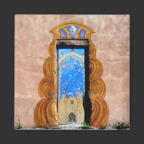 Doorway to Santa Fe Magnet magnets