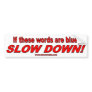 Doppler effect (SLOW DOWN!) Bumper Sticker