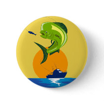 Dorado dolphin fish mahi-mahi pinback button