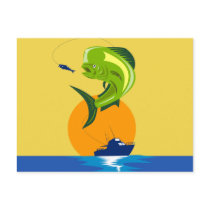 Dorado dolphin fish mahi-mahi postcard