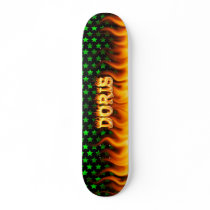Doris skateboard fire and flames design