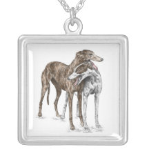 Dos amigos del perro del galgo pendiente
