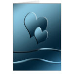 Dos corazones azules felicitaciones