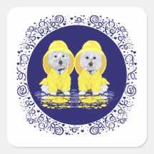 Dos duchas de Westies abril Pegatina