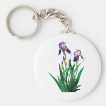 Dos iris púrpuras llaveros personalizados