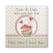 Dot Cupcake Save the Date Magnet magnets