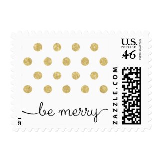 Dot Gold Pattern Holiday Stamp