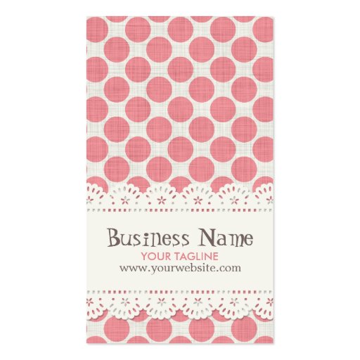 Dot & Lace Pattern Business Card (front side)