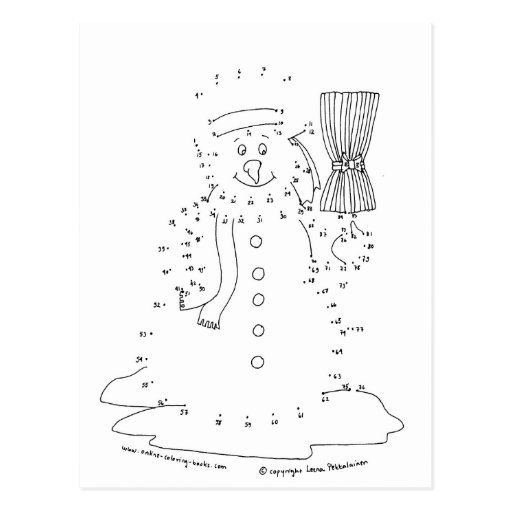 Dot to Dot Snowman Postcard | Zazzle