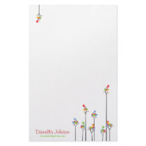 Dot Trees + Cute Birds Custom Stationery by fatfatin_design Dot Trees + Cute Birds Custom Stationery