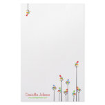 Dot Trees + Cute Birds Custom Stationery