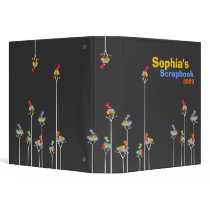 Dot Trees+Cute Birds Scrapbook Journal 1.5" Binder