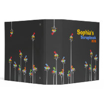 Dot Trees + Cute Birds Scrapbook Journal 2" Binder by fatfatin_design Dot Trees + Cute Birds Scrapbook Journal 2" Binder