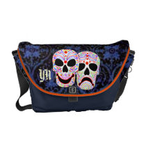 DOTD Comedy-Tragedy Skulls messenger bag rickshaw messenger bags
