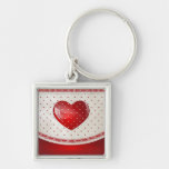 Dots and Heart Keychain