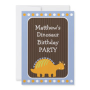 Dots and Hearts Dinosaur Birthday Party zazzle_invitation