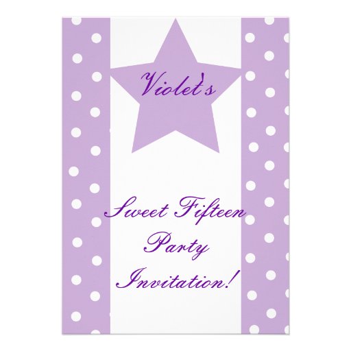 Dots And Star Sweet Fifteen Invitation- Customize