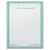 Dots and Straw Aqua Blue Customized Letterhead by BeezKneez Dots and Straw Aqua Blue Customized Letterhead