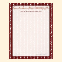 Dots and Straw Crimson Customized Letterhead letterhead