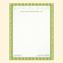 Dots and Straw Dark Citron Customized Letterhead letterhead